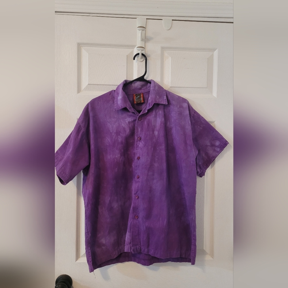 DAGOLI large purple cotton button-down shirt